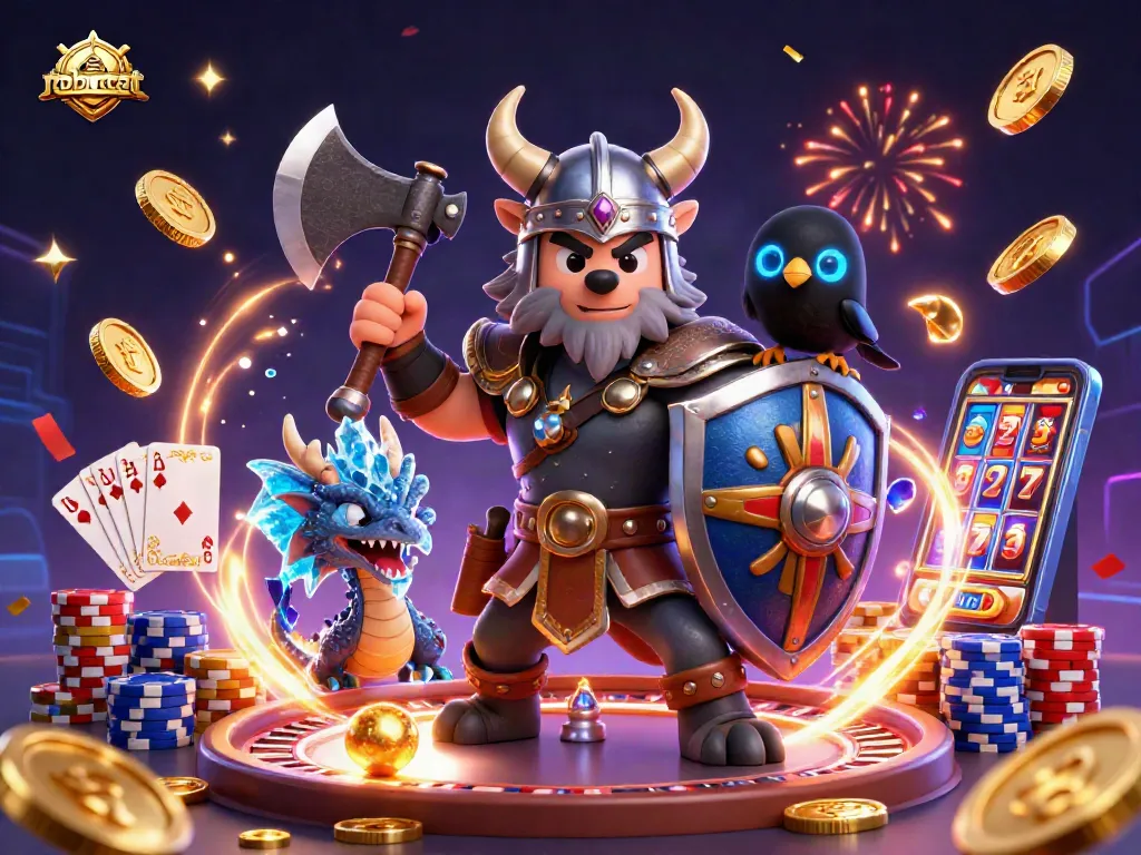 Experience robocat adventures with a wolf warrior, dragon, and casino excitement in vibrant 3D!
